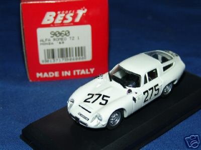 1:43 Best 9060 Alfa Romeo TZ 1 Monza 1963 Zagato wit #275 - 1