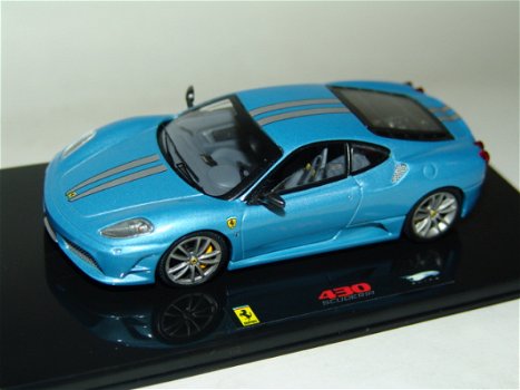 1:43 Hotwheels Elite Ferrari 430 Scuderia Sky Blue - 1