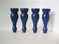 Meubelpootjes - 4x - 703 beuken - donkerblauw gelakt.