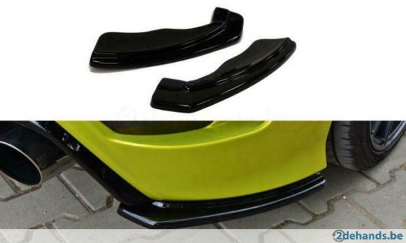 Ford Focus 2 RS Rear Side Splitters Carbon Piano - 3