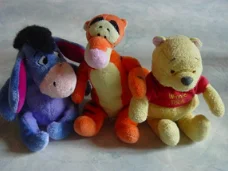 set van 3 knuffels van winnie the pooh