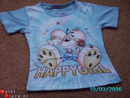 Blauw diddl shirt in maat 98/104 - nr. 1