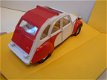 1:36 oude Corgi ref c346-1 Citroën 2cv red-white - 2 - Thumbnail