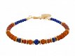 Armband met rode jaspis, rudraksha en lapis lazuli - 1 - Thumbnail