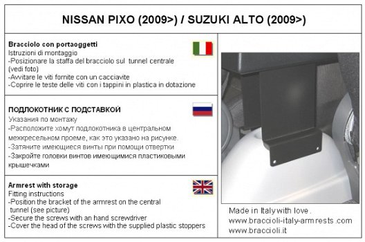 Armsteun Nissan Pixo / Suzuki Alto 09-14 skai Braccioli - 3