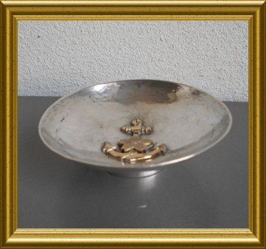 Oude militaire sake cup (zilver met goud) : Japanse marine, WW2, Manado landing - 7