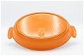 Fraaie vintage gietijzeren ovenschaal van AC (Cousances), oranje 28 cm - 4 - Thumbnail