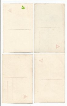 4 oude kaarten : dame met brief - 2