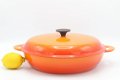 Magnifieke vintage gietijzeren pan (campagnard) van Le Creuset, oranje 30 cm - 6 - Thumbnail