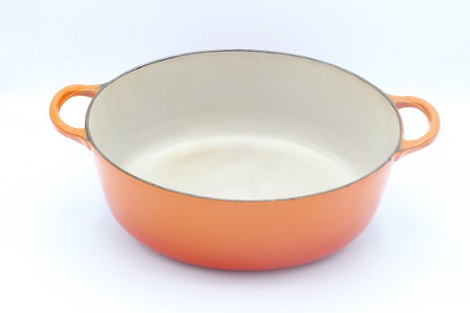 Klassieke ovale gietijzeren pan van Le Creuset, Model D, oranje 27 cm - 4