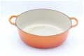 Klassieke ovale gietijzeren pan van Le Creuset, Model D, oranje 27 cm - 4 - Thumbnail