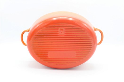 Klassieke ovale gietijzeren pan van Le Creuset, Model D, oranje 27 cm - 6