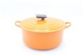 Nostalgische vintage gietijzeren pan van Le Creuset, model E, oranje 24,5 cm - 2 - Thumbnail