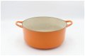 Nostalgische vintage gietijzeren pan van Le Creuset, model E, oranje 24,5 cm - 7 - Thumbnail