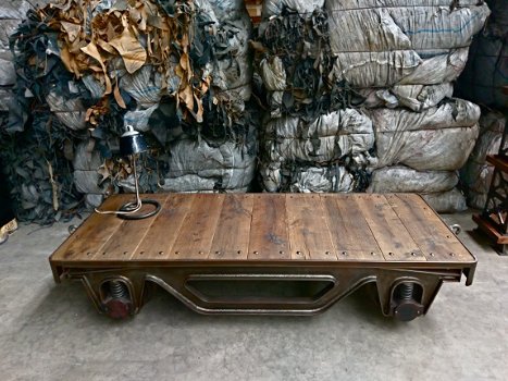 Industriële wagon tafel, salontafel (nieuw!) - 1