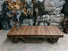 Industriële wagon tafel, salontafel (nieuw!)
