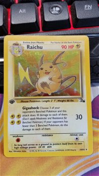 Raichu 14/62 Holo 1ste editie Fossil licht gebruikt - 1