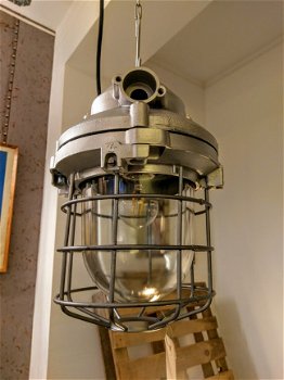Vintage industriële lamp, kooi lamp, bunkerlamp, dimbaar LED - 2
