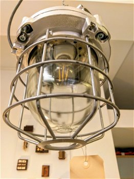 Vintage industriële lamp, kooi lamp, bunkerlamp, dimbaar LED - 5