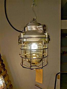 Vintage industriële lamp, kooi lamp, bunkerlamp, dimbaar LED - 8