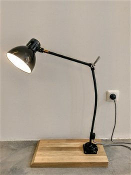 Vintage industriële Kandem Bauhaus bureau lamp 1935 - 2