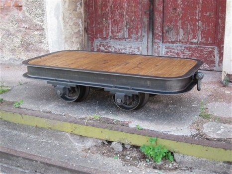 Industriële wagon tafel (nieuw!) NU MET 25% KORTING - 2