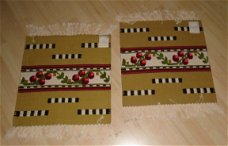 KELIM OKER KLEDEN FRUIT SET 50x50cm 2 STUKS NIEUW