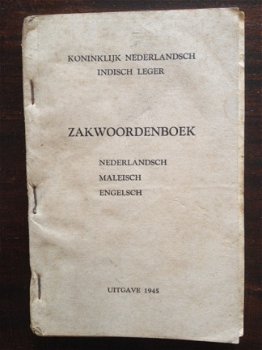 Zakwoordenboek - Nederlandsch, Maleisch, Engelsch - 1945 - 1