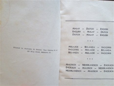 Zakwoordenboek - Nederlandsch, Maleisch, Engelsch - 1945 - 2