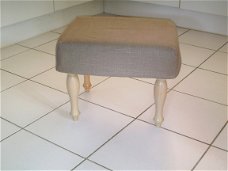 UNI groen linnen - op uw NIEUWE footstool !! 702 WIT !!