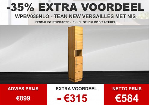 Teak Badkamermeubel 150cm met 2 waskommen en granieten blad met €875 toonzaalkorting ! - 3