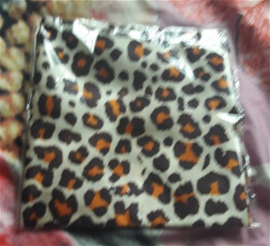 Mooi panter sjaaltje met oranje streep *nieuw in verpakking - 2