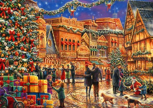 Bluebird Puzzle - Christmas at the Town Square - 2000 Stukjes - 1