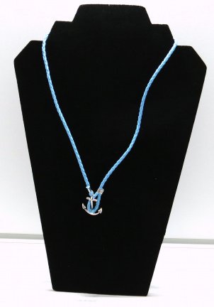 Leuke blauwe kunstleder wikkelarmband met ANKER sluiting ook al sketting te gebruiken ± 56cm lang Pr - Afbeelding 3