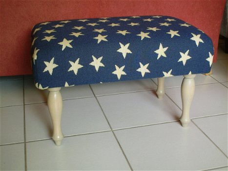 Voetenbank 41x62cm - blauw/stars - wit 702 - NIEUW !!! - 1