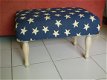 Voetenbank 41x62cm - blauw/stars - wit 702 - NIEUW !!! - 1 - Thumbnail