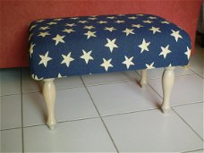 Voetenbank 41x62cm - blauw/stars - wit 702 - NIEUW !!!