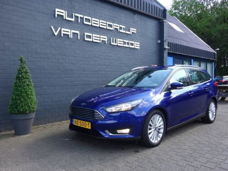 Ford Focus Wagon - 1.0 Titanium 125PK, Airco, Benzine, Cruise Control, Blauw, PDC, Lichtmetalen velg - 1