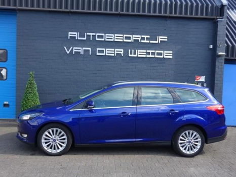 Ford Focus Wagon - 1.0 Titanium 125PK, Airco, Benzine, Cruise Control, Blauw, PDC, Lichtmetalen velg - 1