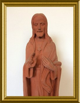 Oud terracotta Christus / Jezus beeld : Antheunis - 2