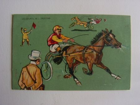 Oud reclamekaartje ; paard / jockey - 1