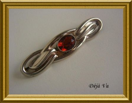 Oude zilveren (835) broche - 1