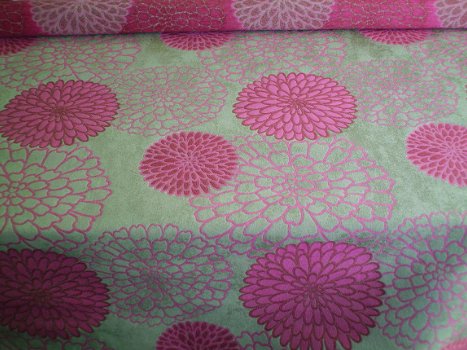 Footstool met - FLOWERS pink - Chivasso (0451) - NIEUW !! - 1