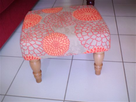 Footstool met - FLOWERS pink - Chivasso (0451) - NIEUW !! - 2