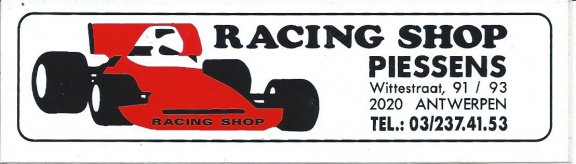 sticker Racing Shop Piessens - 1