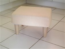 UNI sand linnen - op uw NIEUWE footstool !! 706 WIT !!