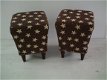 Footstool 50x50cm - bruin/stars - donker noten 550 - NIEUW!! - 2 - Thumbnail
