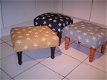 Footstool 50x50cm - bruin/stars - donker noten 550 - NIEUW!! - 4 - Thumbnail