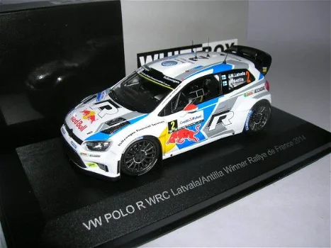 1:43 WhiteBox Volkswagen Polo R WRC winner France rally 2014 - 0