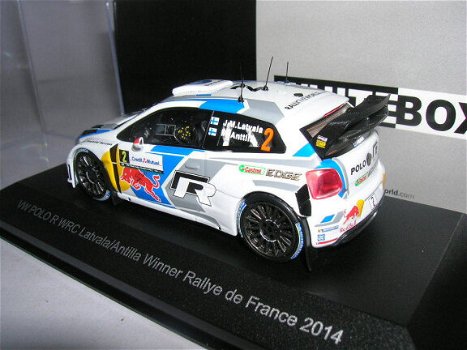 1:43 WhiteBox Volkswagen Polo R WRC winner France rally 2014 - 2